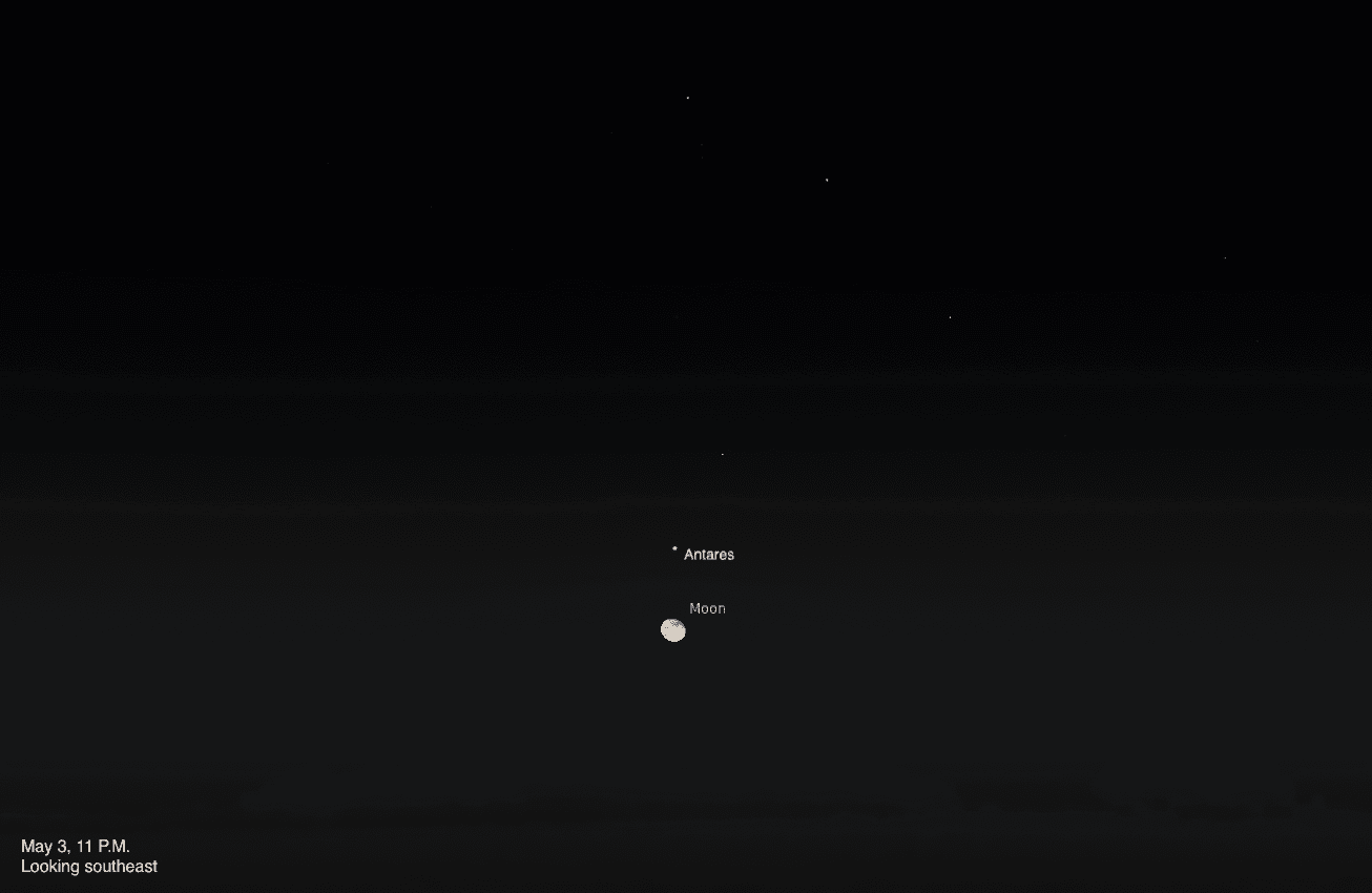 La Lune et Antarès : Une rencontre céleste visible ce 3 mai au soir