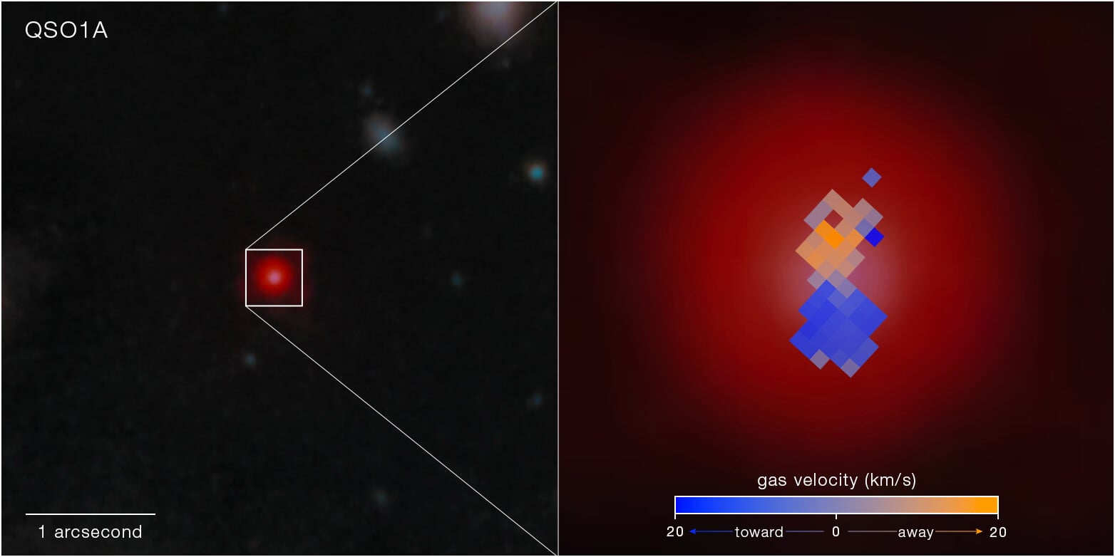 Champ élargi de l'amas de galaxies Abell 2744, alias l'amas de Pandore, avec des effets de lentille.