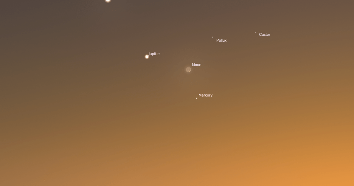 Le 16 juin, la Lune, Mercure et Jupiter forment un triangle