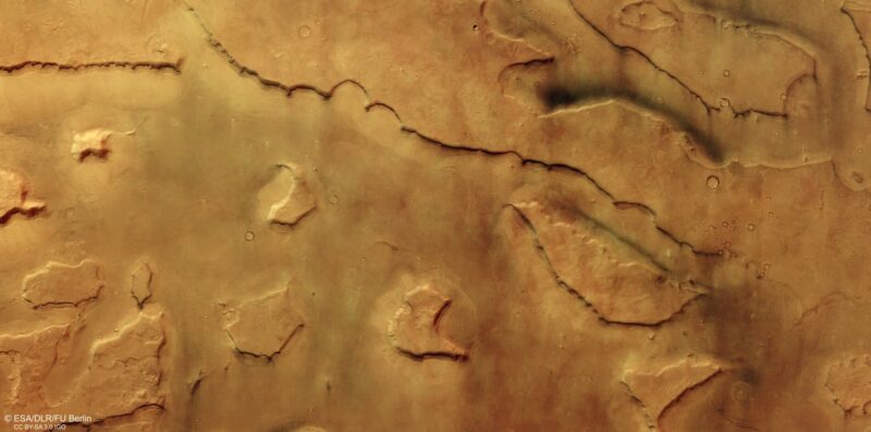 Mars Express : 34 diables de poussière capturés en un seul cliché