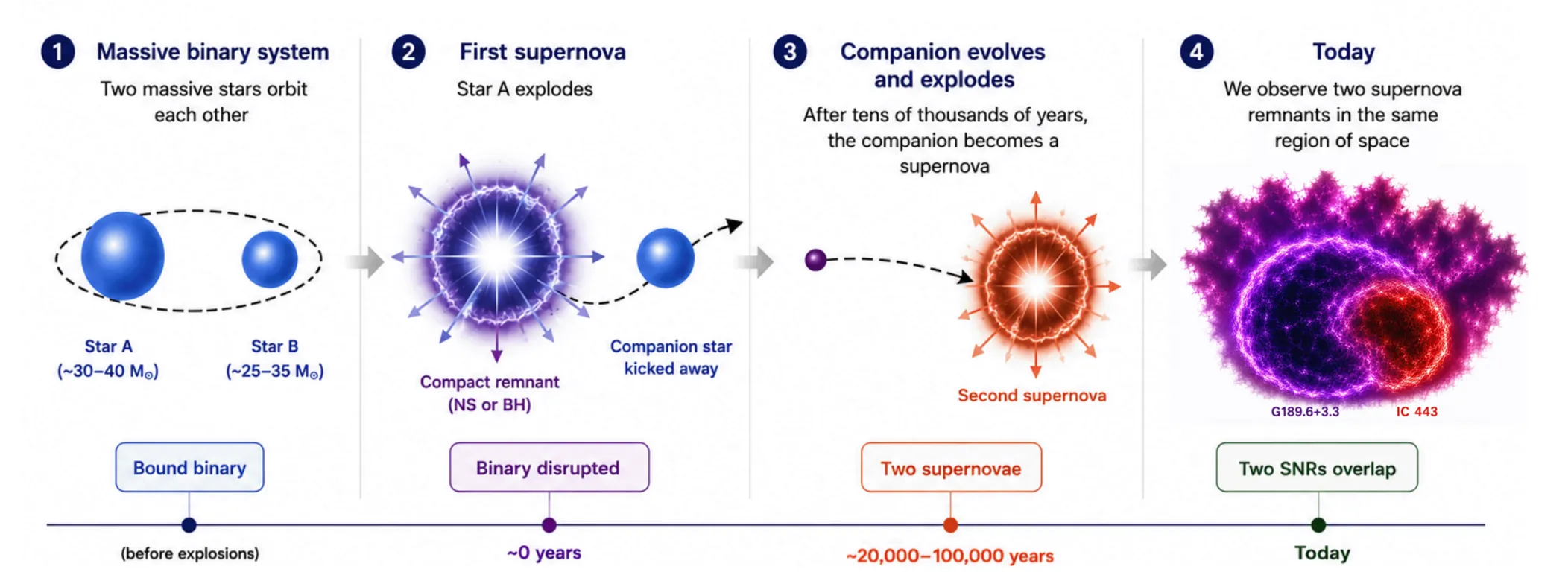 La nébuleuse de la Méduse (IC 443), un rémanent de supernova jeune et lumineux en rayons gamma.