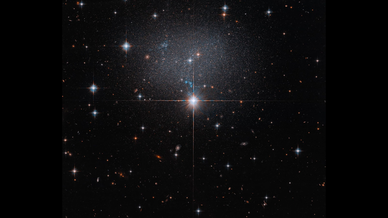Hubble détecte un essaim stellaire dense au cœur d&rsquo;une galaxie irrégulière lointaine