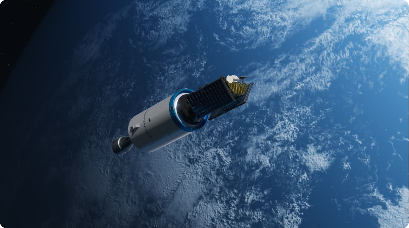 La fusée Spectrum d'Isar Aerospace sur son pas de tir au port spatial d'Andøya, en Norvège.
