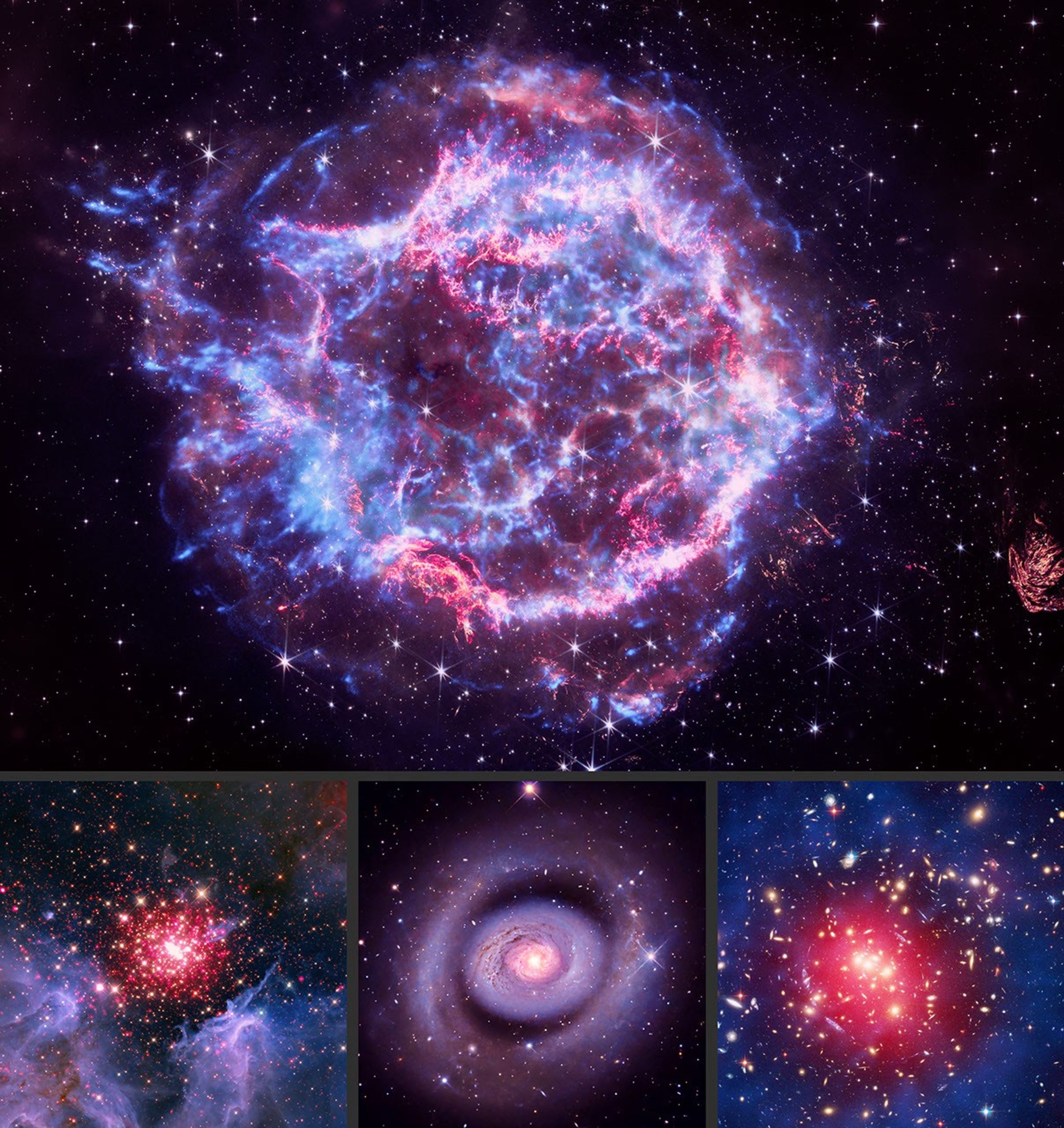 La NASA dévoile des images cosmiques en rouge, blanc et bleu via Chandra