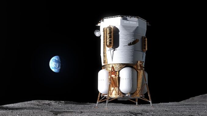 Restes de débris après l'explosion du lanceur New Glenn de Blue Origin.