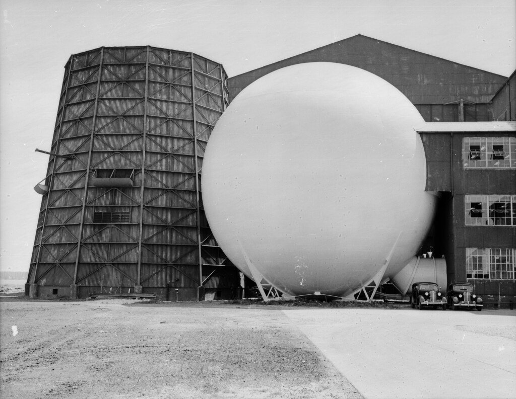 Le bâtiment sphérique historique du 12-Foot Low-Speed Tunnel au centre de recherche de Langley.