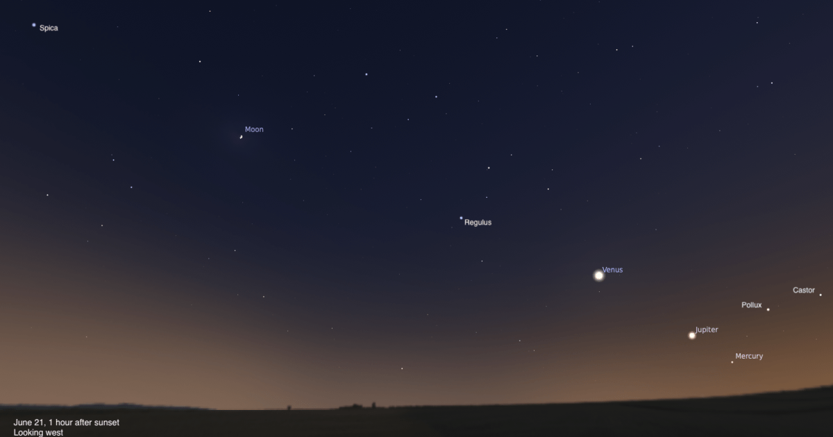 Un alignement de la Lune, des planètes et étoiles marque le solstice d&rsquo;été