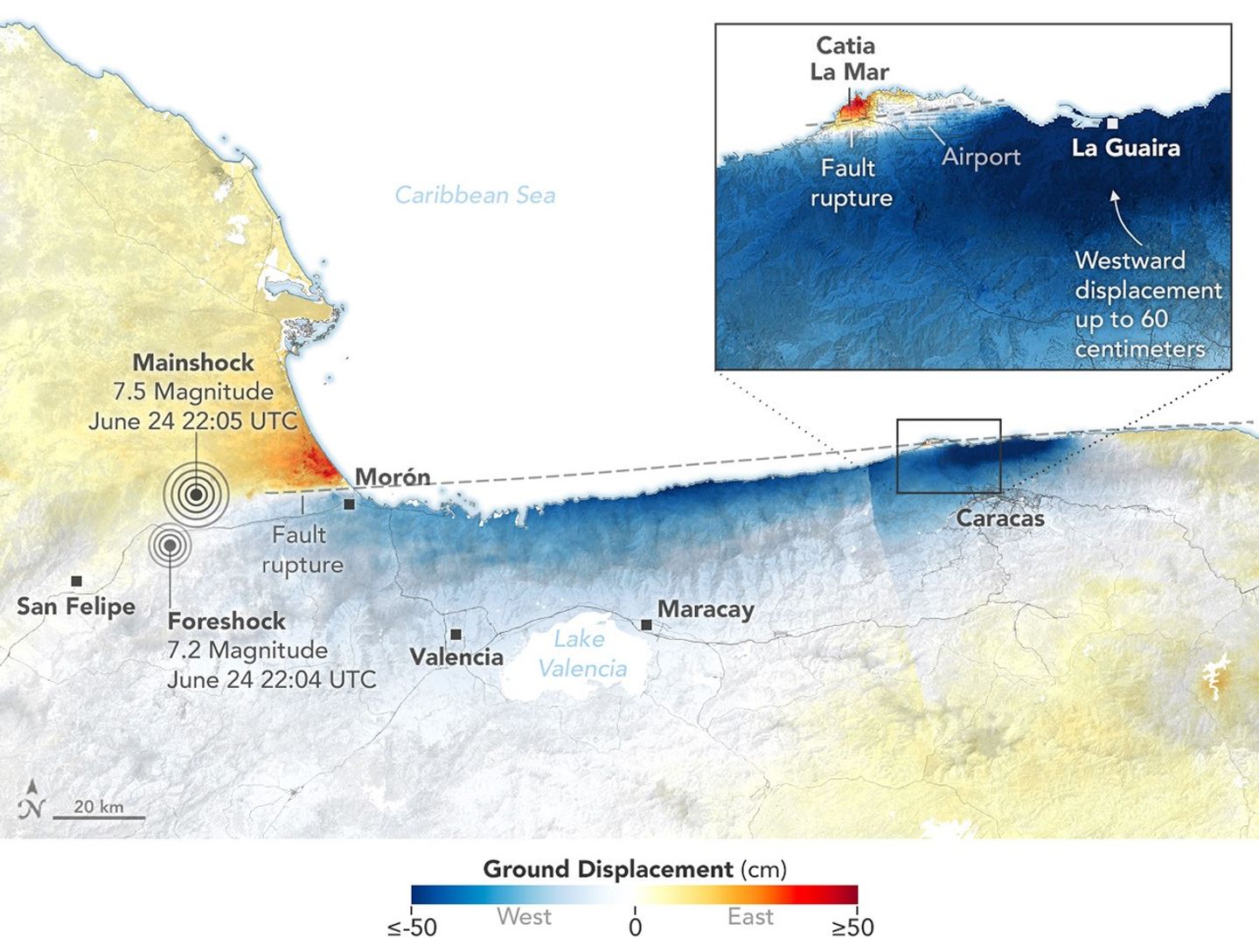 NISAR cartographie les déformations du sol post-séisme au Venezuela