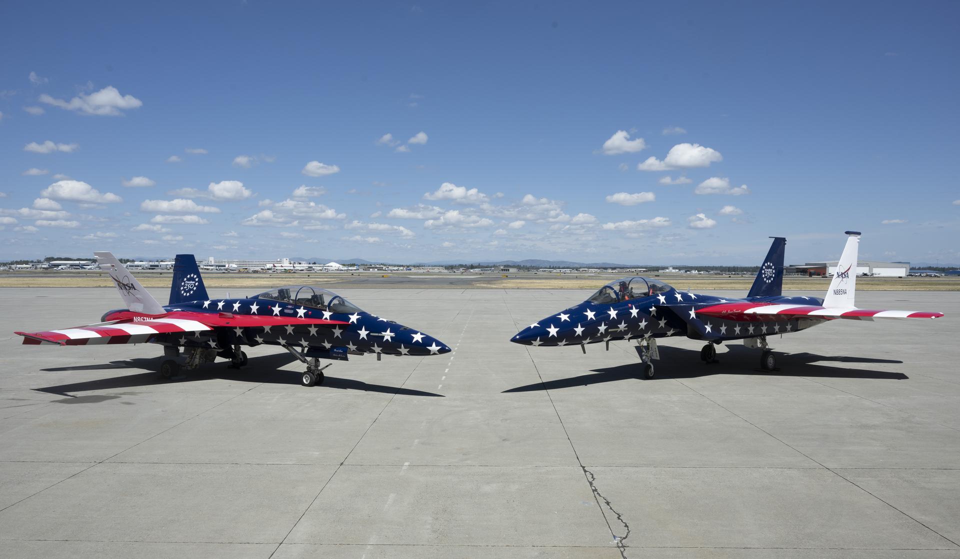 Le F/A-18 Hornet de la NASA avec sa peinture