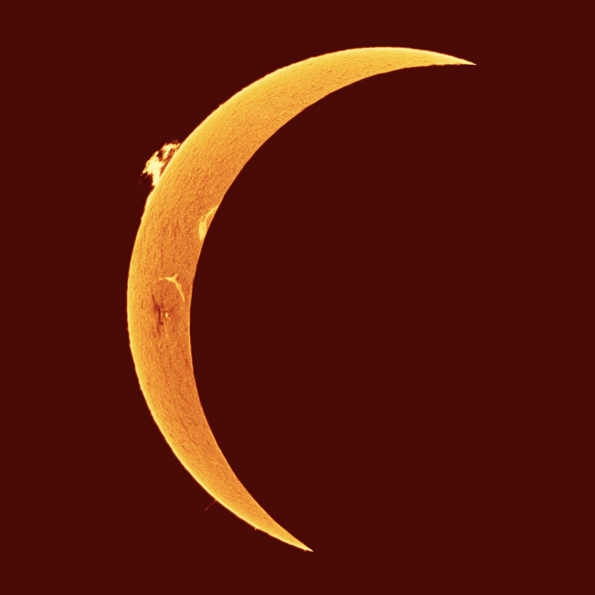 Ombre de la Lune projetée sur la Terre vue par le satellite MTG-I1 pendant l'éclipse