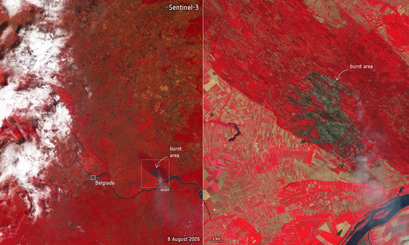 L&rsquo;ESA et Eumetsat optimisent Sentinel-3 pour accélérer les données incendie