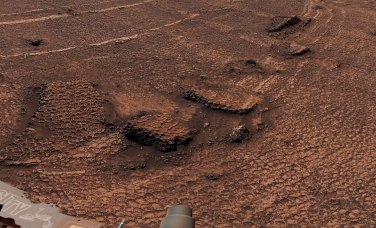 Le rover Curiosity détecte un vaste champ de polygones sur Mars
