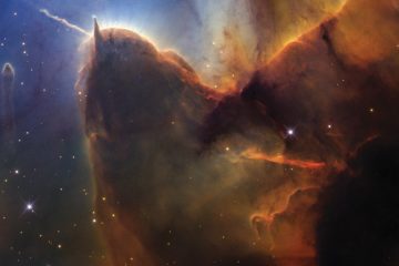 Hubble révèle une portion active de la Nébuleuse de la Trifide M20