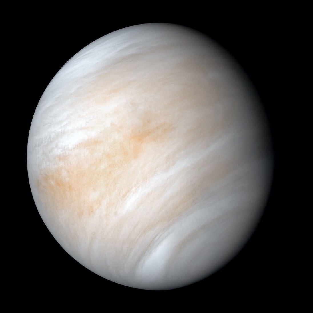 Représentation schématique comparant la rotation lente de Vénus et la super-rotation rapide de son atmosphère.