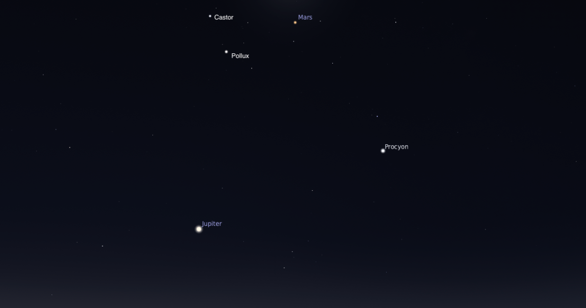 6 septembre : la Lune frôle Mars en Gémeaux et atteint son périgée